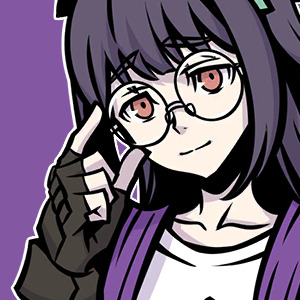 Nagi Usui from Neo The World Ends With You. She is adjusted her round glasses with her hand.